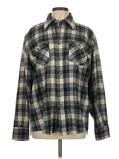 Pre-owned Assorted Brands Long Sleeve Button Down Shirt In Gray