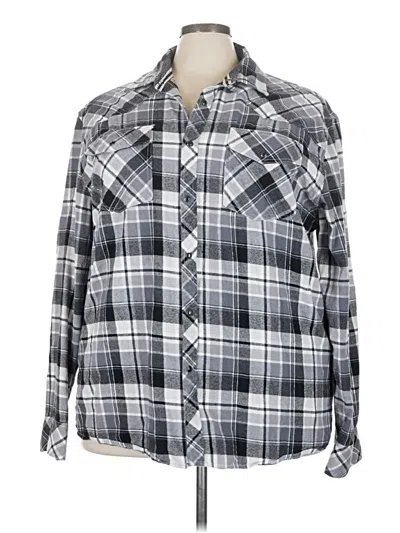 Pre-owned Assorted Brands Long Sleeve Button Down Shirt In Gray