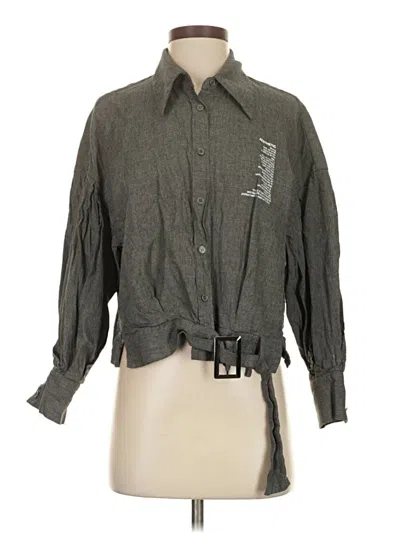 Pre-owned Assorted Brands Long Sleeve Button Down Shirt In Gray