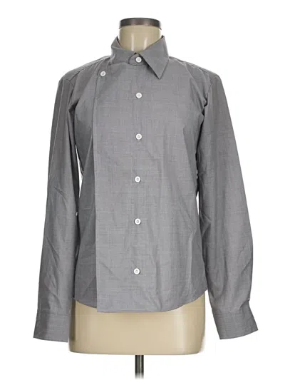 Pre-owned Assorted Brands Long Sleeve Button Down Shirt In Gray