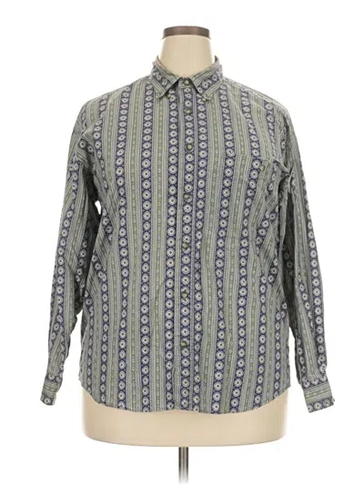 Pre-owned Assorted Brands Long Sleeve Button Down Shirt In Gray