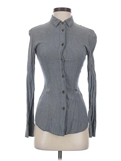 Pre-owned Assorted Brands Long Sleeve Button Down Shirt In Gray