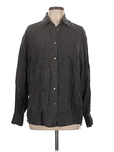Pre-owned Assorted Brands Long Sleeve Button Down Shirt In Gray