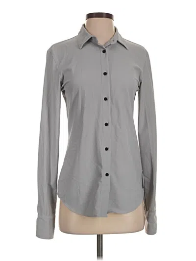 Pre-owned Assorted Brands Long Sleeve Button Down Shirt In Gray