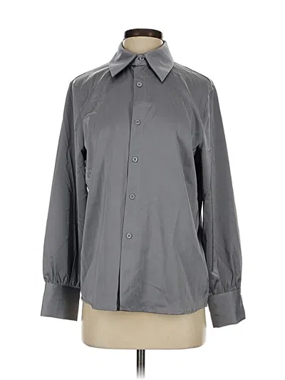 Pre-owned Assorted Brands Long Sleeve Button Down Shirt In Gray