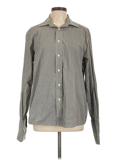 Pre-owned Assorted Brands Long Sleeve Button Down Shirt In Gray