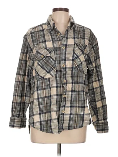 Pre-owned Assorted Brands Long Sleeve Button Down Shirt In Gray
