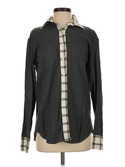 Pre-owned Assorted Brands Long Sleeve Button Down Shirt In Gray