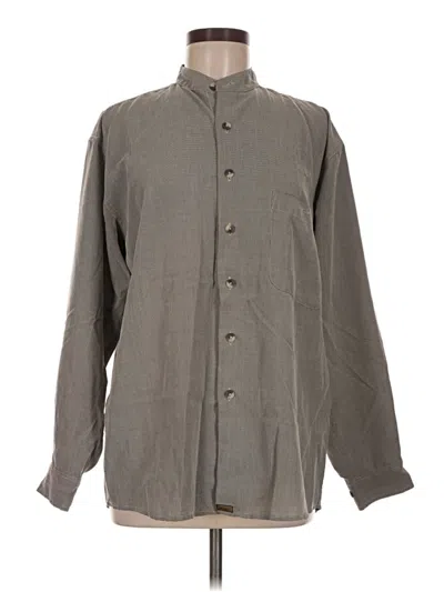 Pre-owned Assorted Brands Long Sleeve Button Down Shirt In Gray