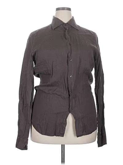 Pre-owned Assorted Brands Long Sleeve Button Down Shirt In Gray