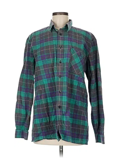 Pre-owned Assorted Brands Long Sleeve Button Down Shirt In Green