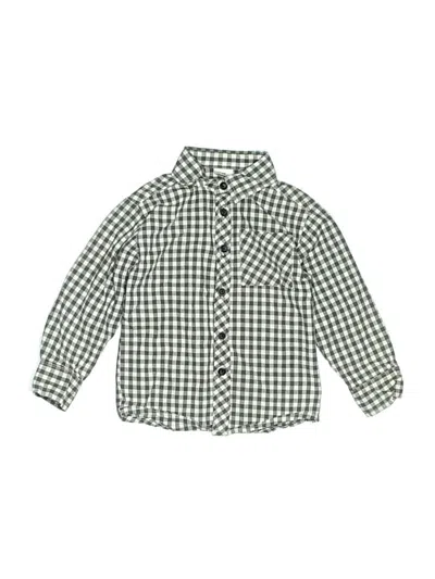 Pre-owned Assorted Brands Kids' Long Sleeve Button Down Shirt In Green
