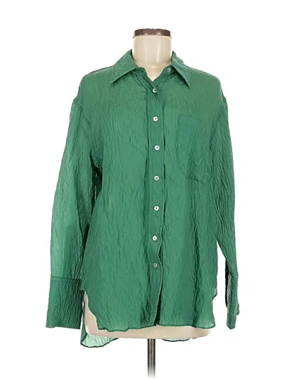 Pre-owned Assorted Brands Long Sleeve Button Down Shirt In Green