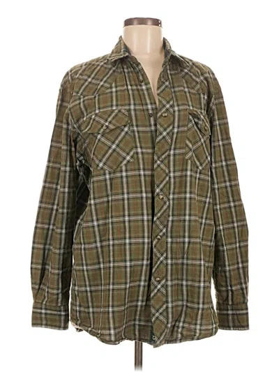 Pre-owned Assorted Brands Long Sleeve Button Down Shirt In Green