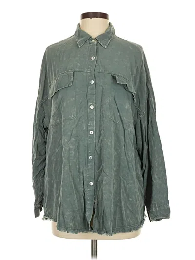 Pre-owned Assorted Brands Long Sleeve Button Down Shirt In Green