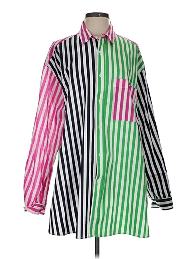 Pre-owned Assorted Brands Long Sleeve Button Down Shirt In Green