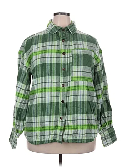 Pre-owned Assorted Brands Long Sleeve Button Down Shirt In Green