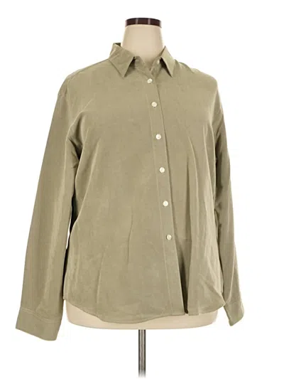 Pre-owned Assorted Brands Long Sleeve Button Down Shirt In Green