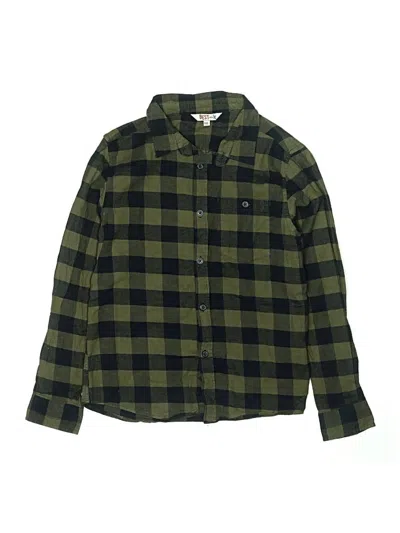 Pre-owned Assorted Brands Kids' Long Sleeve Button Down Shirt In Green