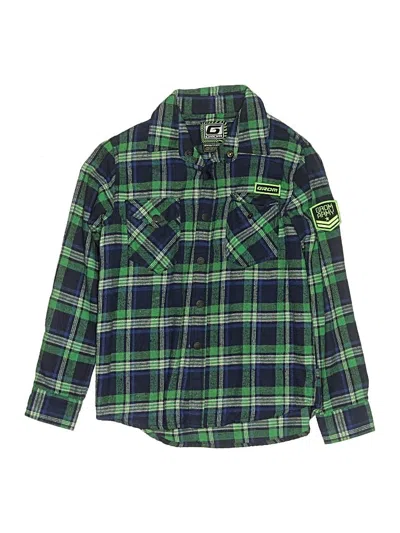 Pre-owned Assorted Brands Kids' Long Sleeve Button Down Shirt In Green
