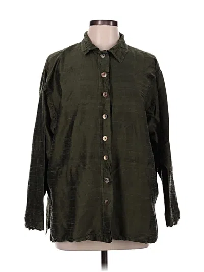 Pre-owned Assorted Brands Long Sleeve Button Down Shirt In Green
