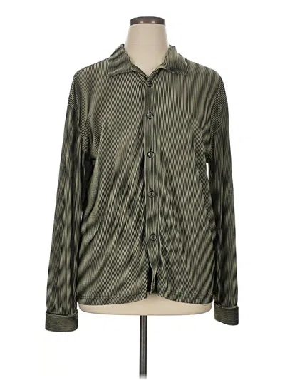 Pre-owned Assorted Brands Long Sleeve Button Down Shirt In Green
