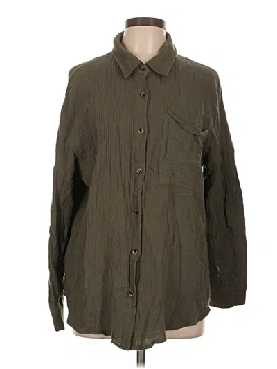 Pre-owned Assorted Brands Long Sleeve Button Down Shirt In Green
