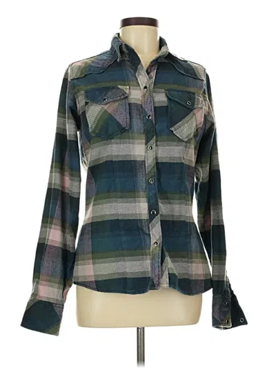 Pre-owned Assorted Brands Long Sleeve Button Down Shirt In Green