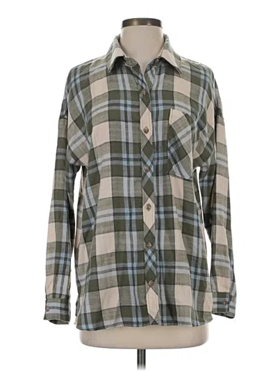 Pre-owned Assorted Brands Long Sleeve Button Down Shirt In Green