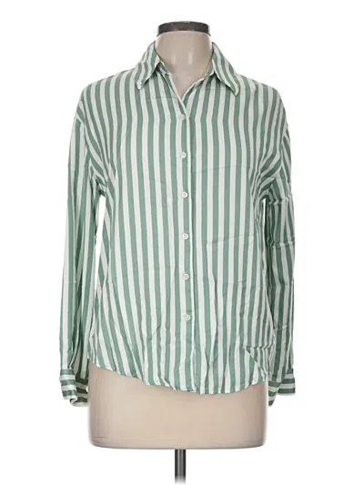 Pre-owned Assorted Brands Long Sleeve Button Down Shirt In Green