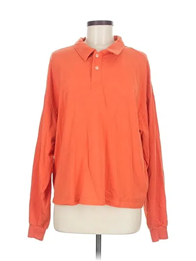 Pre-owned Assorted Brands Long Sleeve Button Down Shirt In Orange