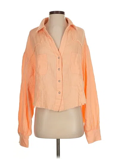 Pre-owned Assorted Brands Long Sleeve Button Down Shirt In Orange