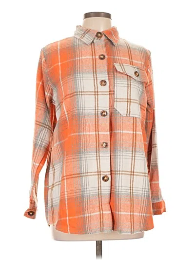 Pre-owned Assorted Brands Long Sleeve Button Down Shirt In Orange
