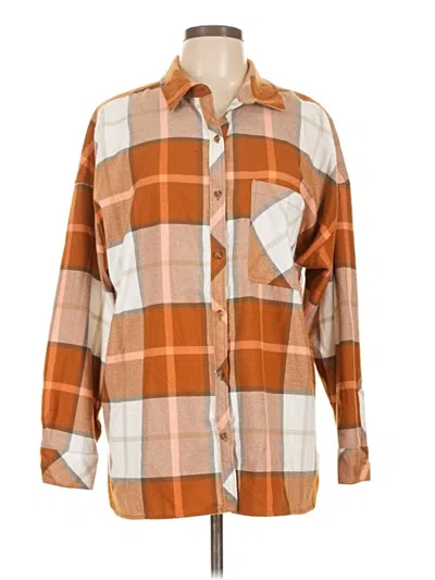 Pre-owned Assorted Brands Long Sleeve Button Down Shirt In Orange
