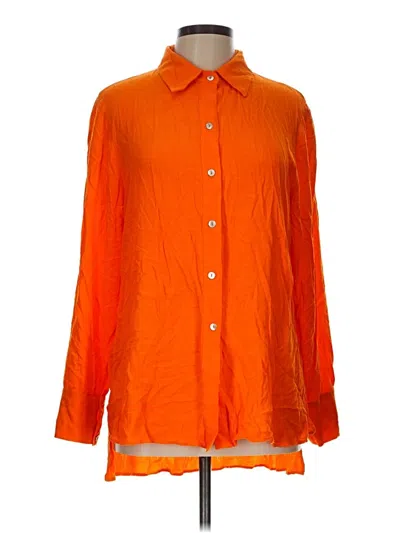 Pre-owned Assorted Brands Long Sleeve Button Down Shirt In Orange