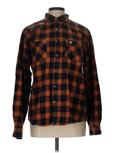 Pre-owned Assorted Brands Long Sleeve Button Down Shirt In Orange