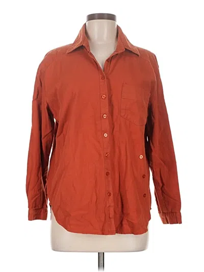 Pre-owned Assorted Brands Long Sleeve Button Down Shirt In Orange