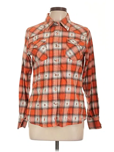 Pre-owned Assorted Brands Long Sleeve Button Down Shirt In Orange