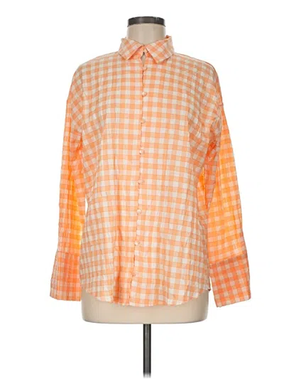 Pre-owned Assorted Brands Long Sleeve Button Down Shirt In Orange