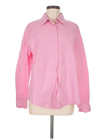 Pre-owned Assorted Brands Long Sleeve Button Down Shirt In Pink