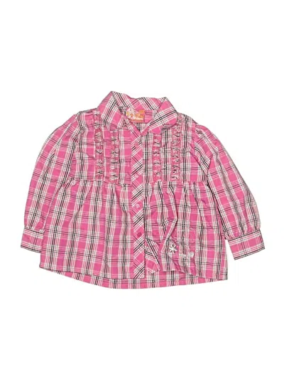 Assorted Brands Kids' Long Sleeve Button Down Shirt In Pink