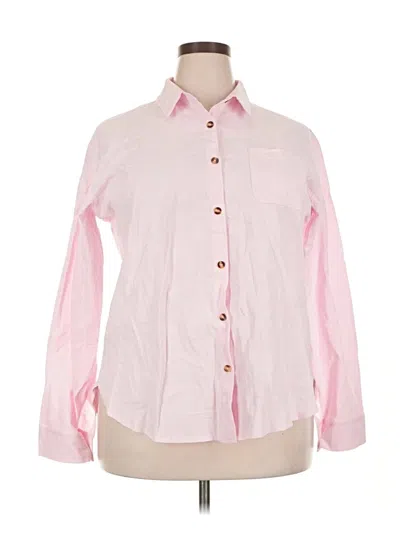 Pre-owned Assorted Brands Long Sleeve Button Down Shirt In Pink