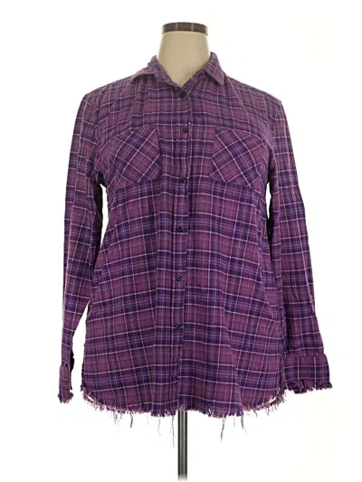 Pre-owned Assorted Brands Long Sleeve Button Down Shirt In Purple