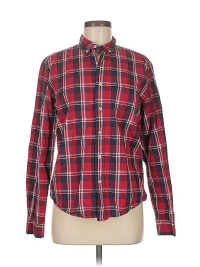 Pre-owned Assorted Brands Long Sleeve Button Down Shirt In Red