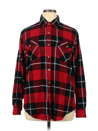 Pre-owned Assorted Brands Long Sleeve Button Down Shirt In Red