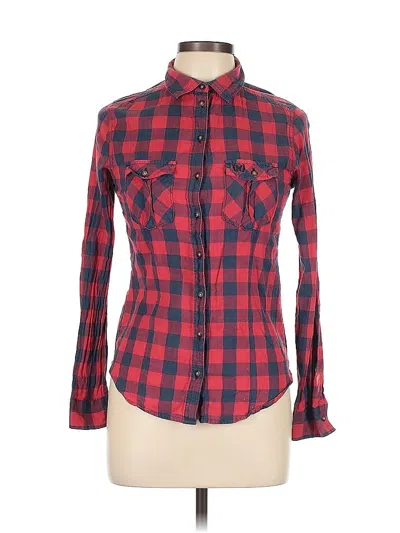 Pre-owned Assorted Brands Long Sleeve Button Down Shirt In Red