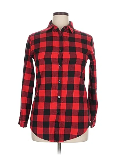 Pre-owned Assorted Brands Long Sleeve Button Down Shirt In Red