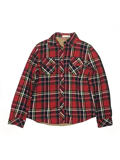 Pre-owned Assorted Brands Kids' Long Sleeve Button Down Shirt In Red