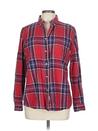 Pre-owned Assorted Brands Long Sleeve Button Down Shirt In Red