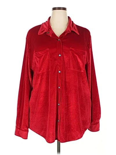 Pre-owned Assorted Brands Long Sleeve Button Down Shirt In Red